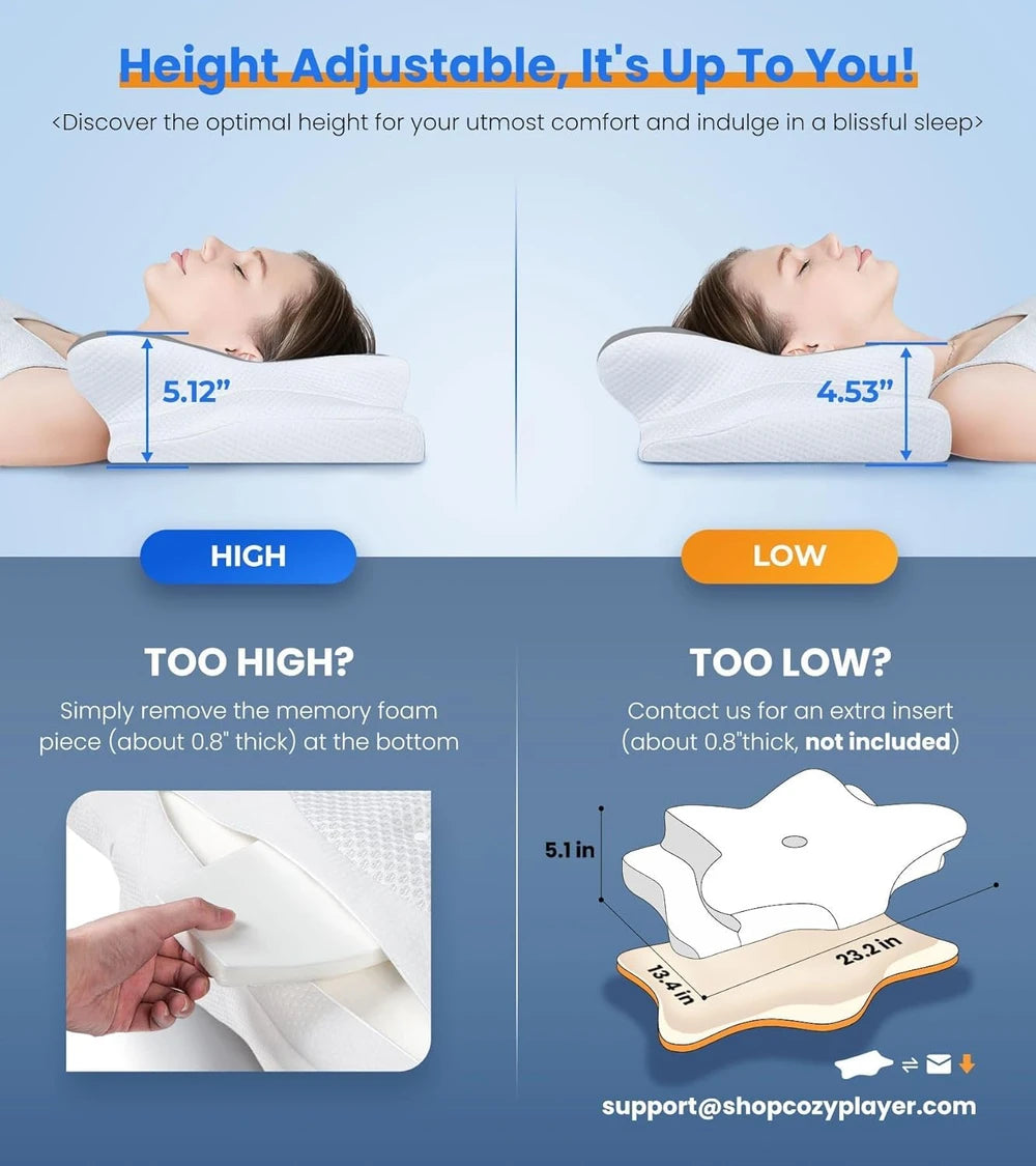 Ergonomic Contour Memory Foam Pillow