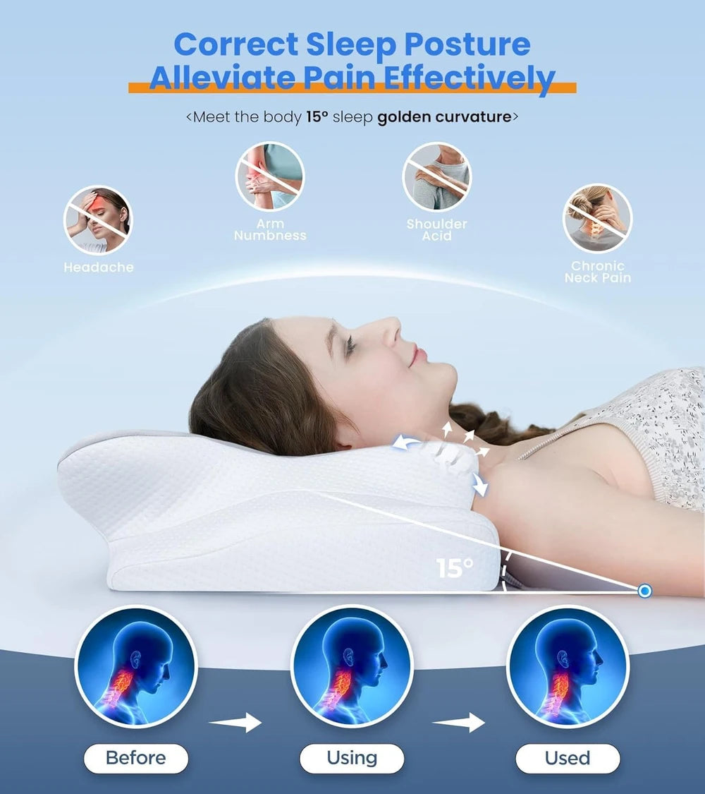 Ergonomic Contour Memory Foam Pillow