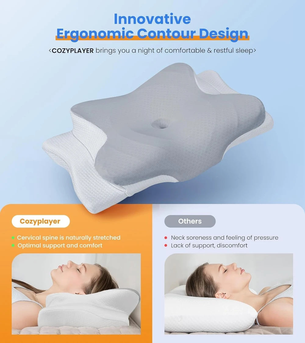 Ergonomic Contour Memory Foam Pillow